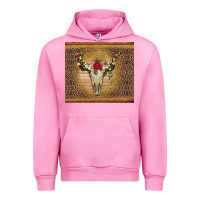 Fuchsia Pink bull skull flowers glitter and leopard Urban Hoodie - Artiststas