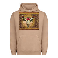 Pigment Burro bull skull flowers glitter and leopard Urban Hoodie - Artiststas