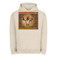 Pigment French Oak bull skull flowers glitter and leopard Urban Hoodie - Artiststas