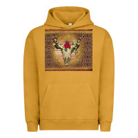 Pigment Peanut Butter bull skull flowers glitter and leopard Urban Hoodie - Artiststas