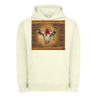 Pigment Pistachio bull skull flowers glitter and leopard Urban Hoodie - Artiststas