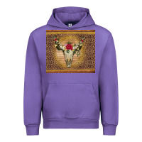Tulip bull skull flowers glitter and leopard Urban Hoodie - Artiststas