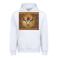 White bull skull flowers glitter and leopard Urban Hoodie - Artiststas