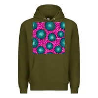 Army Green floral pink leopard seamless pattern Premium Hoodie - BundleAndBundleShop