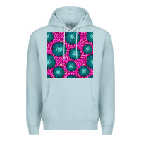 Blue Mist floral pink leopard seamless pattern Premium Hoodie - BundleAndBundleShop