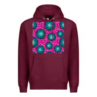 Burgundy floral pink leopard seamless pattern Premium Hoodie - BundleAndBundleShop