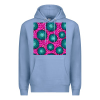 Colony Blue floral pink leopard seamless pattern Premium Hoodie - BundleAndBundleShop