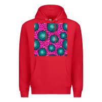 Red floral pink leopard seamless pattern Premium Hoodie - BundleAndBundleShop