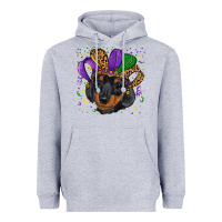 Mardi Gras Hat Dachshund Puppy Heavyweight Hoodie | Teevron