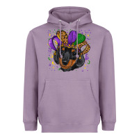 Lavender mardi gras hat dachshund puppy Heavyweight Hoodie - RanaPortraitStore