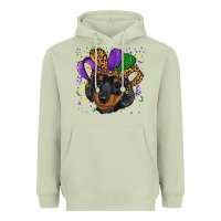 Matcha mardi gras hat dachshund puppy Heavyweight Hoodie - RanaPortraitStore