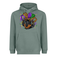 Sage mardi gras hat dachshund puppy Heavyweight Hoodie - RanaPortraitStore
