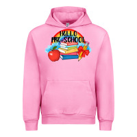 Fuchsia Pink Hello Pre School Urban Hoodie - AdoDesignShop