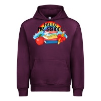 Mauve Wine Hello Pre School Urban Hoodie - AdoDesignShop