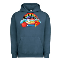Pigment Midnight Navy Hello Pre School Urban Hoodie - AdoDesignShop
