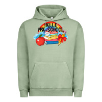 Pigment Oil Green Hello Pre School Urban Hoodie - AdoDesignShop