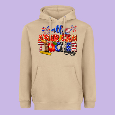 Heavyweight Hoodie all american teacher