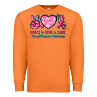 Carrot Peace Love Cure Breast Cancer Awareness Premium Sweatshirt - texasbilliewilder