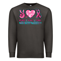 Smoke Peace Love Cure Breast Cancer Awareness Premium Sweatshirt - texasbilliewilder
