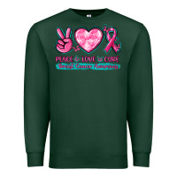Sports Green Peace Love Cure Breast Cancer Awareness Premium Sweatshirt - texasbilliewilder
