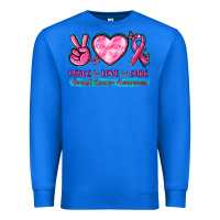 True Royal Peace Love Cure Breast Cancer Awareness Premium Sweatshirt - texasbilliewilder