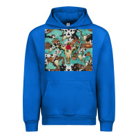 Cobalt bull skull flowers cowhides and leopard Urban Hoodie - Artiststas