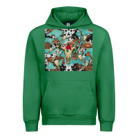 Emerald bull skull flowers cowhides and leopard Urban Hoodie - Artiststas