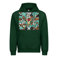 Forest Green bull skull flowers cowhides and leopard Urban Hoodie - Artiststas