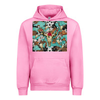Fuchsia Pink bull skull flowers cowhides and leopard Urban Hoodie - Artiststas