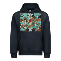 Navy bull skull flowers cowhides and leopard Urban Hoodie - Artiststas