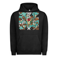 Pigment Black bull skull flowers cowhides and leopard Urban Hoodie - Artiststas