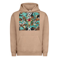 Pigment Burro bull skull flowers cowhides and leopard Urban Hoodie - Artiststas