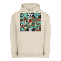 Pigment French Oak bull skull flowers cowhides and leopard Urban Hoodie - Artiststas