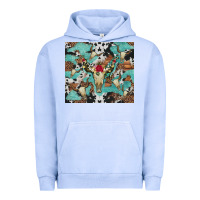 Pigment Grape Ice bull skull flowers cowhides and leopard Urban Hoodie - Artiststas
