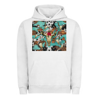 Pigment Lunar Rock bull skull flowers cowhides and leopard Urban Hoodie - Artiststas