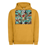 Pigment Peanut Butter bull skull flowers cowhides and leopard Urban Hoodie - Artiststas