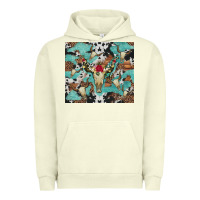 Pigment Pistachio bull skull flowers cowhides and leopard Urban Hoodie - Artiststas