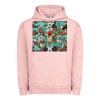 Pigment Salmon bull skull flowers cowhides and leopard Urban Hoodie - Artiststas