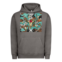 Pigment Tornado bull skull flowers cowhides and leopard Urban Hoodie - Artiststas