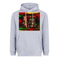 Heather Grey steppin into juneteenth Heavyweight Hoodie - Zillion Design Studio