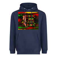 Navy steppin into juneteenth Heavyweight Hoodie - Zillion Design Studio