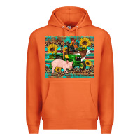 Carrot western farm tractor pig rooster cow sunflowers Premium Hoodie - Artiststas
