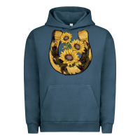 Pigment Midnight Navy horseshoe sunflower camouflage Urban Hoodie - AdoDesignShop