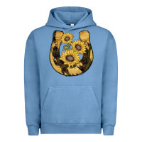 Pigment Pebble Blue horseshoe sunflower camouflage Urban Hoodie - AdoDesignShop