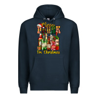 Navy merry drunk im christmas Premium Hoodie - AdoDesignShop