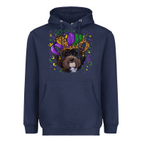 Navy mardi gras hat havanese dog Heavyweight Hoodie - RanaPortraitStore