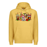 Antique Gold christmas cow coffee cups Premium Hoodie - AdoDesignShop