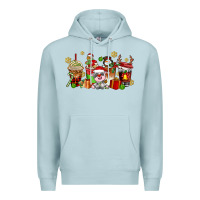Blue Mist christmas cow coffee cups Premium Hoodie - AdoDesignShop