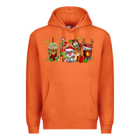 Carrot christmas cow coffee cups Premium Hoodie - AdoDesignShop