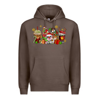 Coffee christmas cow coffee cups Premium Hoodie - AdoDesignShop